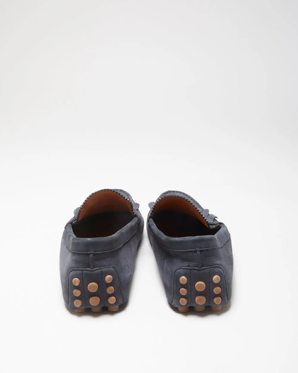Gucci Navy Leather Fringed Moccasin Driving Loafers - UK10 sold by Rokit product image thumbnail 4