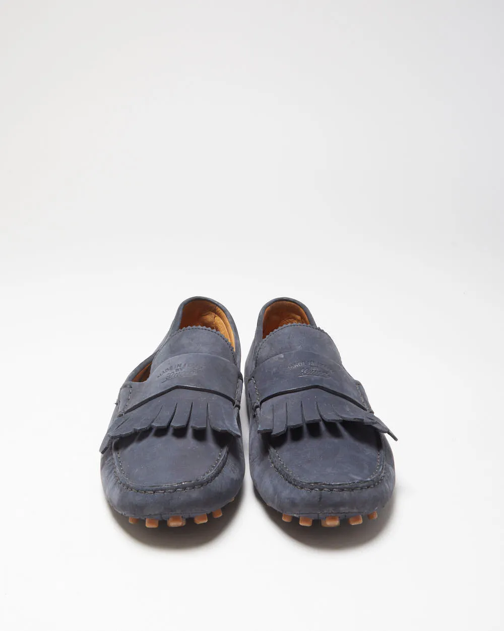 Gucci Navy Leather Fringed Moccasin Driving Loafers - UK10 sold by Rokit product image thumbnail 3