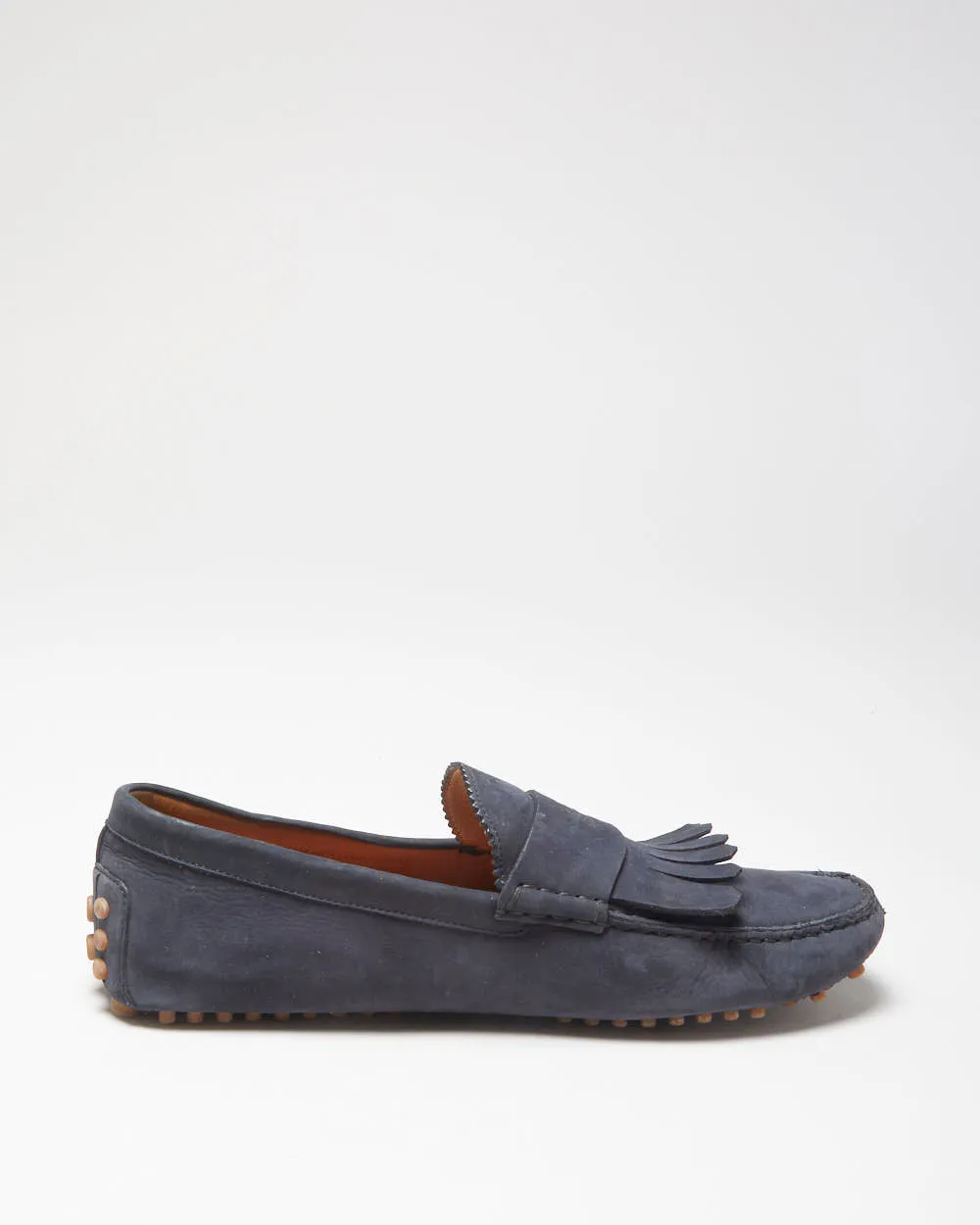 Gucci Navy Leather Fringed Moccasin Driving Loafers - UK10 sold by Rokit product image thumbnail 2