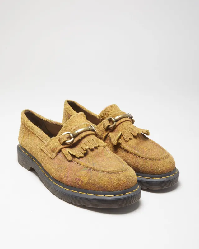Dr. Martens Adrian Snaffle Patterned Tan Suede Chunky Horsebit Tassel Loafers - UK10 made by Dr. Martens