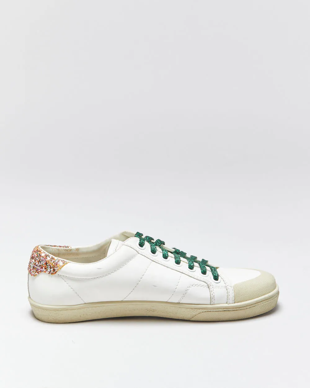 Saint Laurent Court Classic SL37 Women's Diamond/Glitter Trim Leather Low Trainers - UK3 sold by Rokit product image thumbnail 2