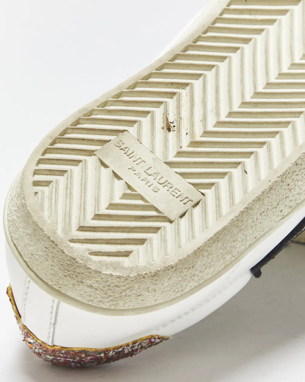 Saint Laurent Court Classic SL37 Women's Diamond/Glitter Trim Leather Low Trainers - UK3 sold by Rokit product image thumbnail 5