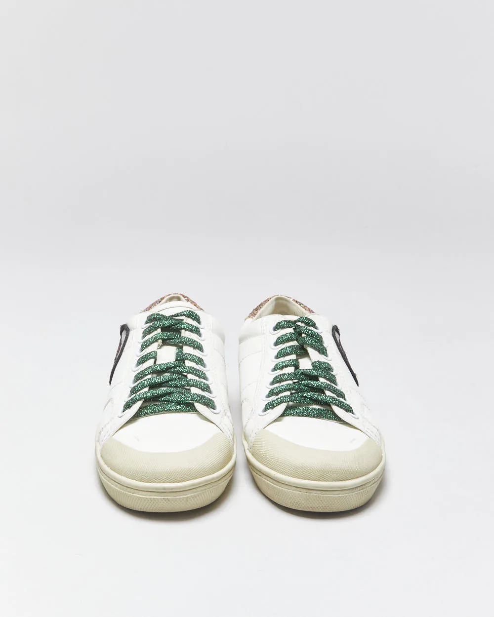 Saint Laurent Court Classic SL37 Women's Diamond/Glitter Trim Leather Low Trainers - UK3 sold by Rokit product image thumbnail 3