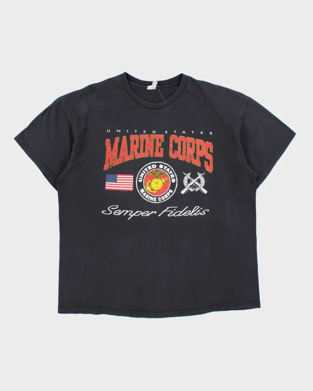 Vintage Y2K 00s United States Marine Corps Delta Pro Weight Distressed Crewneck T-Shirt - L made by Rokit