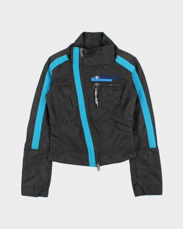 Vintage Y2K 00s Diesel Women's Asymmetrical Padded Cafe Racer Moto Jacket - XS made by Diesel