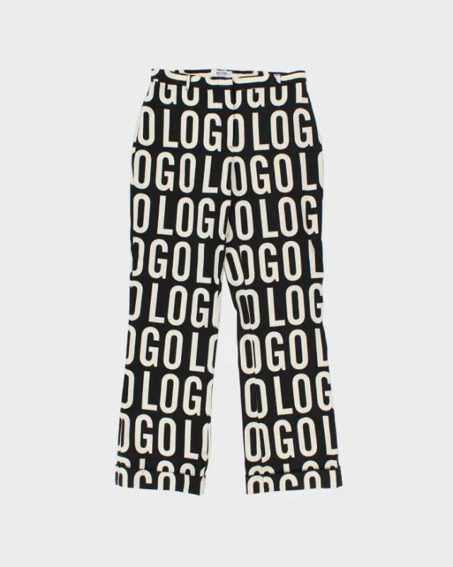 Vintage 1990s Moschino Cheap & Chic 'Logo' Women's Wool Mid Rise Bootcut Trousers - W28 L29 made by Moschino