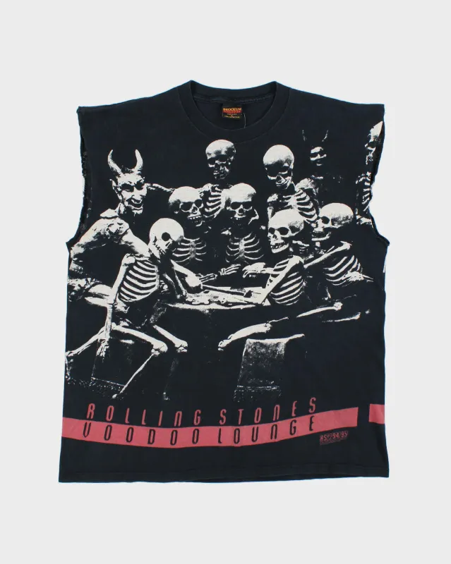 Vintage 1994 Brockum Rolling Stones Voodoo Lounge Tour Skeleton Party Made In USA Crewneck Sleeveless T-Shirt - XL made by Rokit