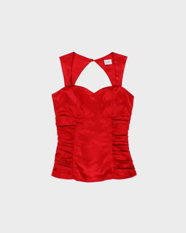 Vintage Y2k 2000s Suzy Satin Ruched Top - XS made by Rokit