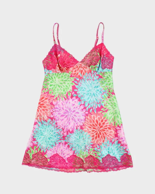 Vintage Y2k 2000s La Senza Floral Lace Detail Slip Dress - S made by Rokit