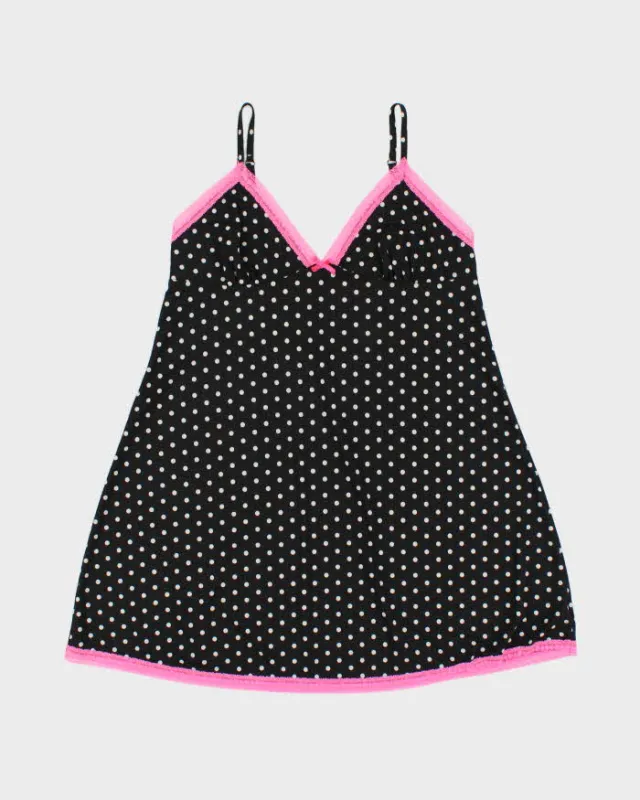 Vintage Y2k 2000s La Senza Polka Dot Slinky Slip Dress - M made by Rokit