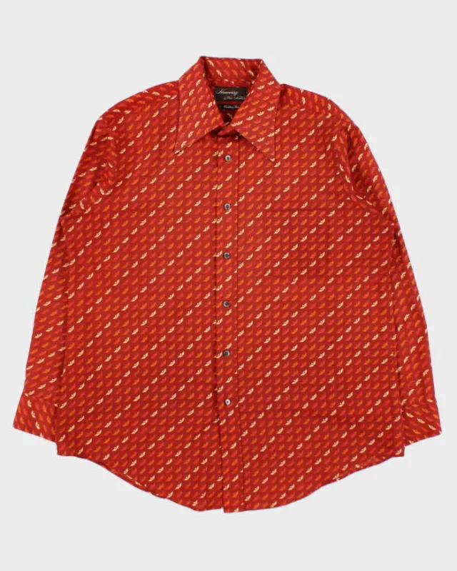 Vintage 1970s Hennessy By Van Heusen Patterned Long Sleeve Shirt - L made by Rokit
