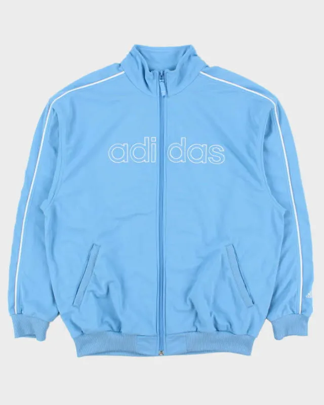 Vintage Y2K 00s Adidas Sky Blue Embroidered Track Jacket - XL made by Adidas