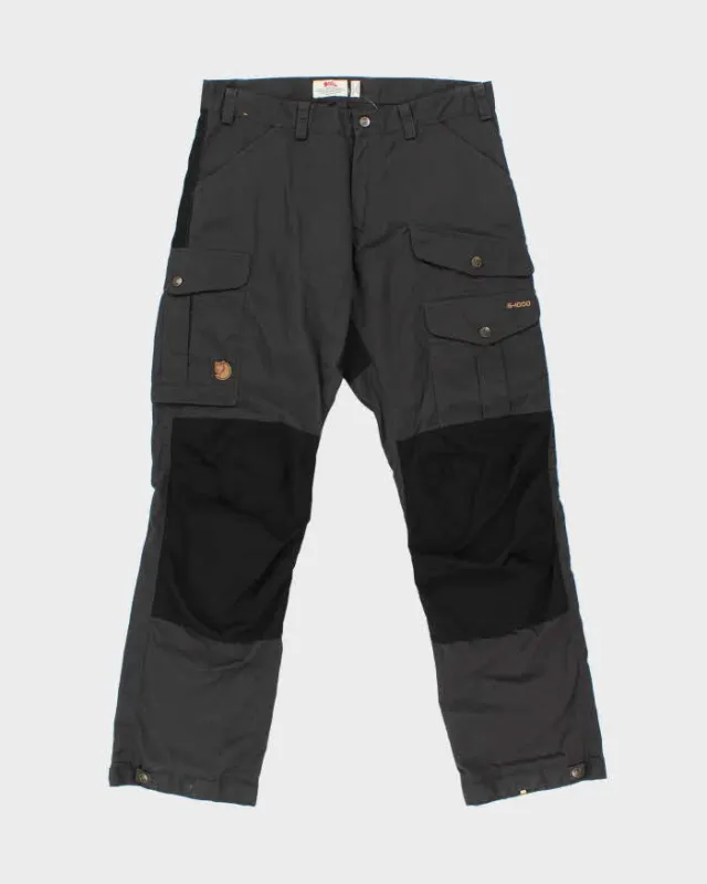 Fjall Raven Vidda Pro G-1000 Dark Grey Canvas Straight Leg Hiking Trousers - W34 L32 made by Rokit