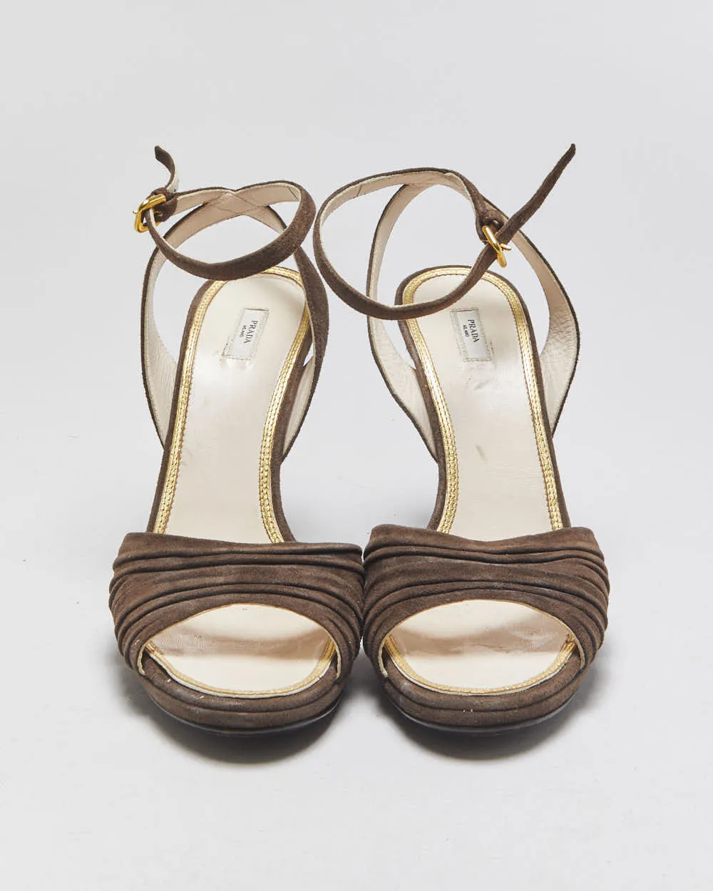 Vintage Prada Ruched Suede Sandal Heels - UK7.5 sold by Rokit product image thumbnail 3