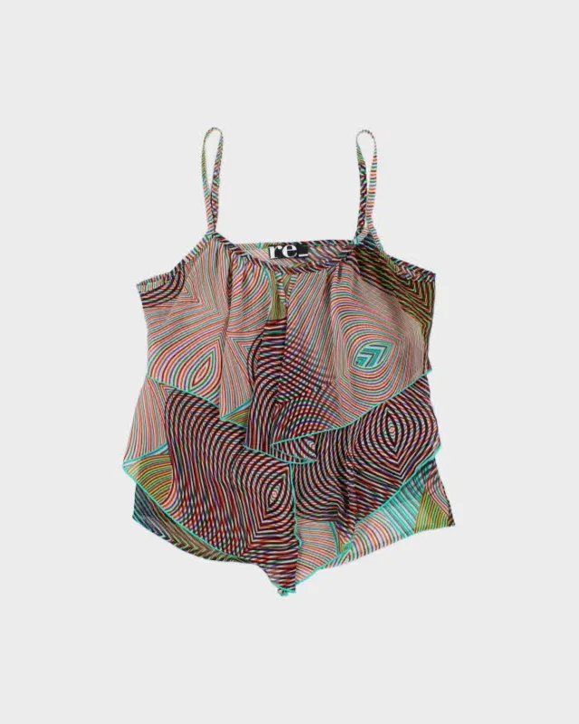 Vintage Y2k 2000s Re10 Striped Mesh Cami Top - S made by Rokit