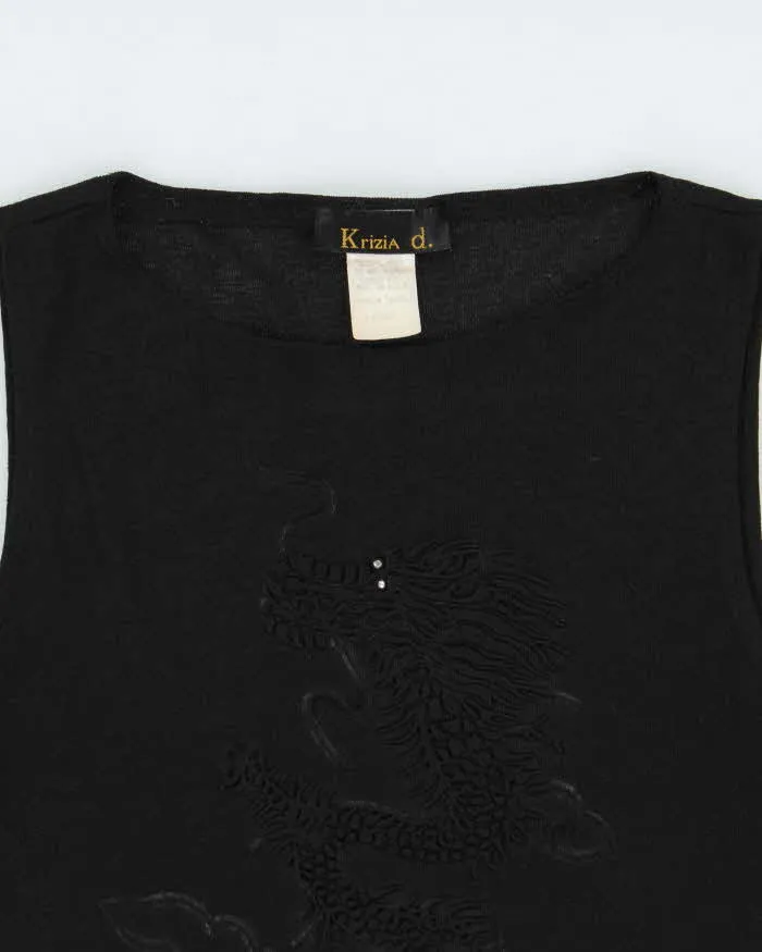 Vintage 1990s Krizia d. Embossed Dragon Boat Neck Top - S sold by Rokit product image thumbnail 5