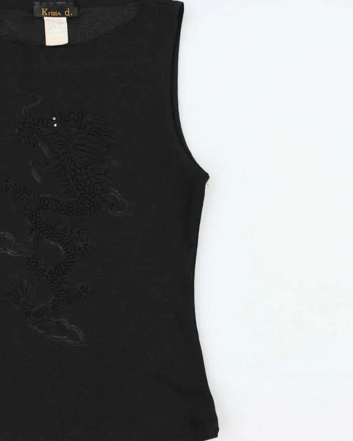 Vintage 1990s Krizia d. Embossed Dragon Boat Neck Top - S sold by Rokit product image thumbnail 3