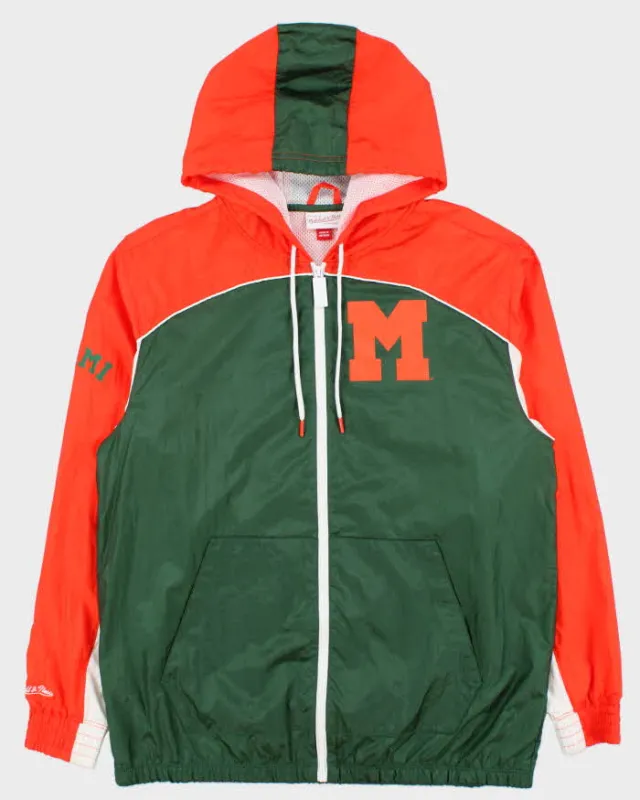2024 Mitchell & Ness University Of Miami Hurricanes NCAA Shell Windbreaker Jacket - L made by Mitchell & Ness
