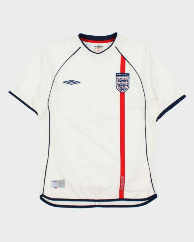 Vintage 2001-03 Umbro England Football World Cup Short Sleeve Home Shirt - S made by Umbro