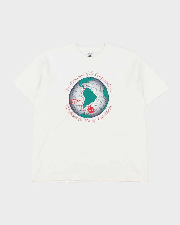 Vintage 1992 Conquistadores Marine Expeditions Heavyweight Made In Canada Single Stitch Crewneck T-Shirt - L sold by Rokit