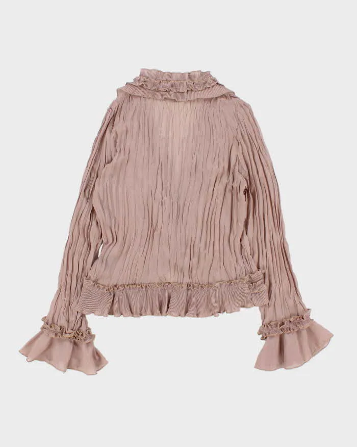 Vintage 1990s Cactus Tie-front Crinkle Blouse - S sold by Rokit product image thumbnail 2