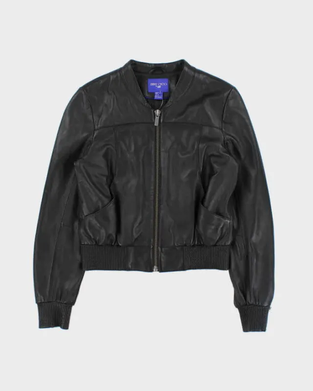 Jimmy Choo For H&M Women's Lambskin Leather Cafe Racer Moto Jacket - S made by Jimmy Choo