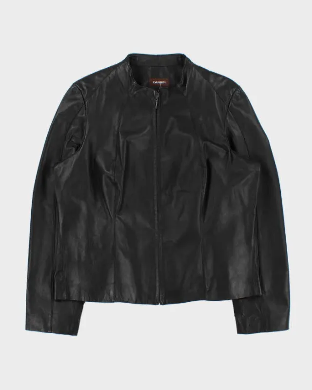 Vintage 2000s Danier Collarless Leather Moto Jacket - XL made by Rokit