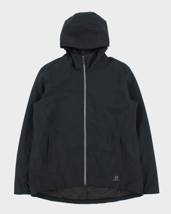 Vintage Salomon Black Soft Shell Hooded Windbreaker Jacket - M sold by Rokit