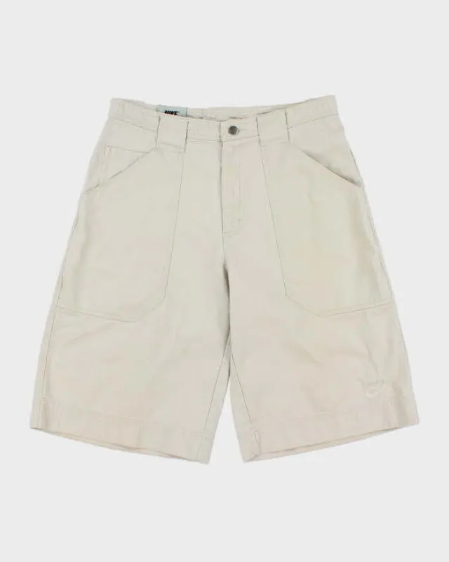 Vintage Y2K 00s Nike Canvas Relaxed Fit Wide Leg Long Shorts - M made by Nike