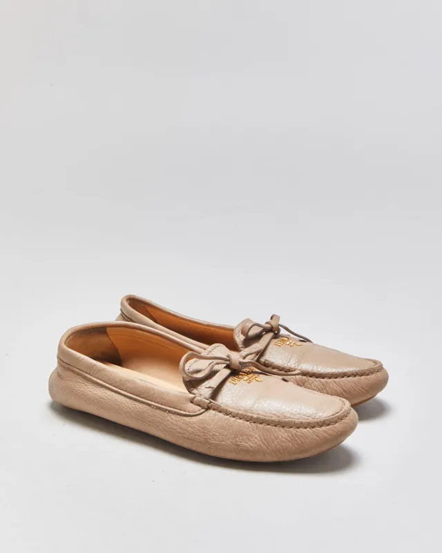 Prada Saffiano Leather Loafers - UK3.5 made by Prada