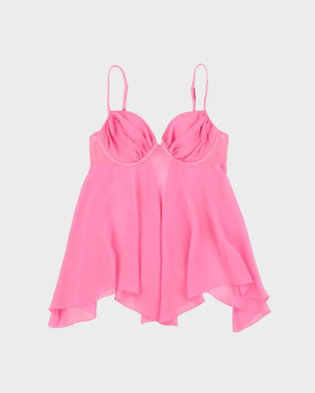 Vintage Y2k 2000s La Senza Fairy Hem Mesh Cami Top - M made by Rokit