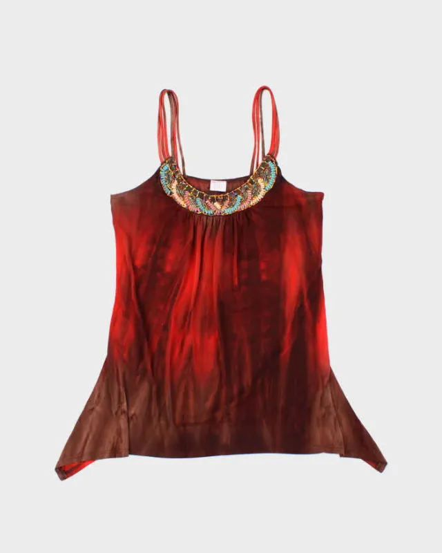 Vintage Y2k 2000s Suzy Beaded Slinky Top - S made by Rokit