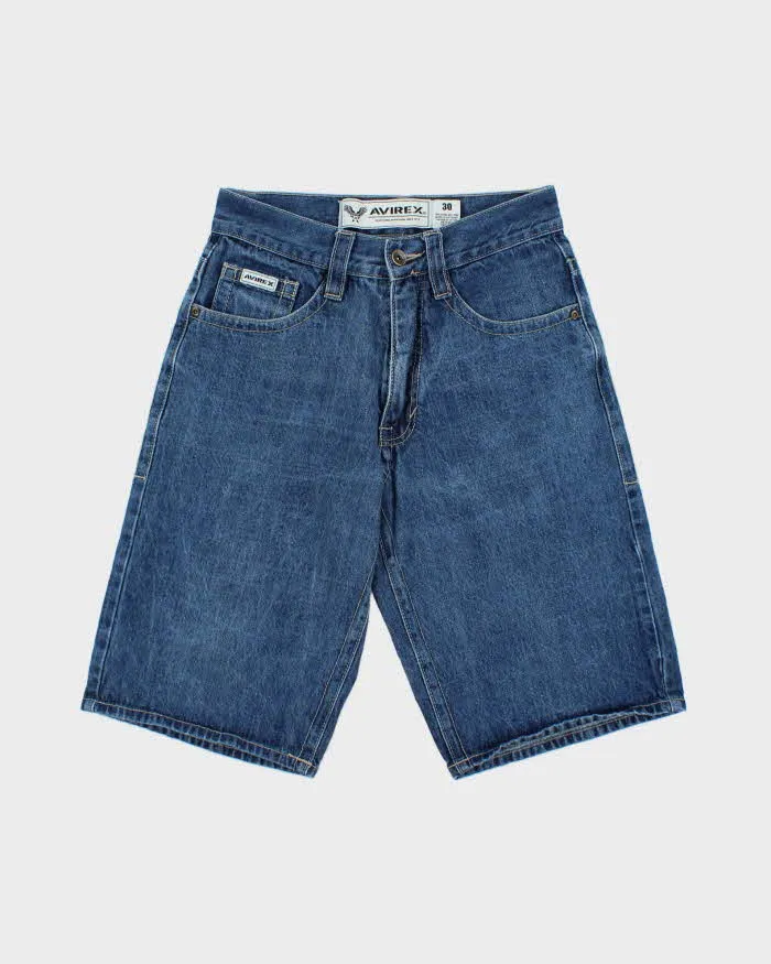 Vintage 1990s Avirex Embroidered Relaxed Fit Denim Jean Shorts - W30 sold by Rokit