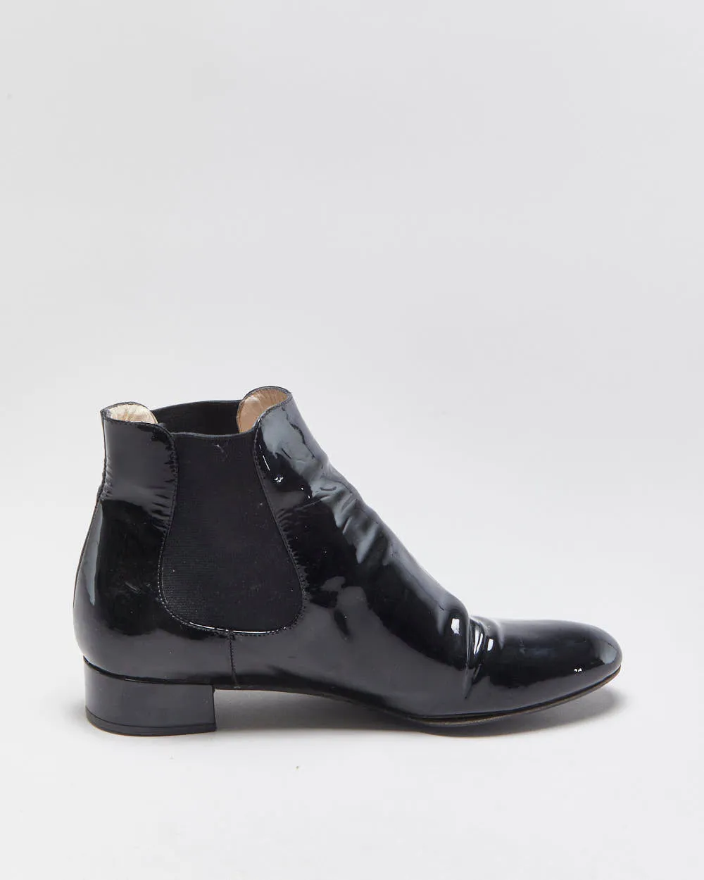 Vintage Prada Patent Leather Chelsea Boots - UK6 sold by Rokit product image thumbnail 2