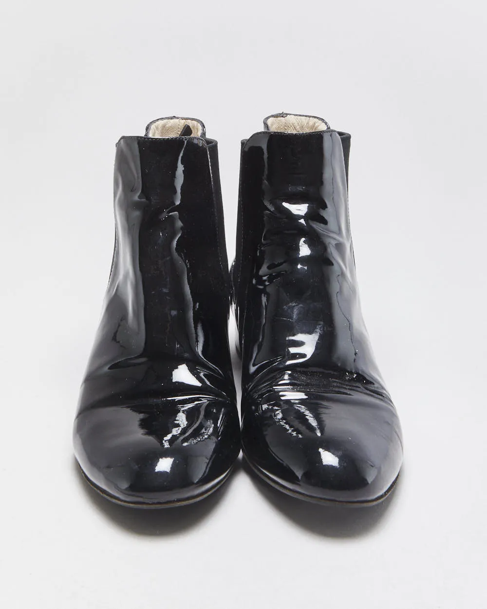 Vintage Prada Patent Leather Chelsea Boots - UK6 sold by Rokit product image thumbnail 3