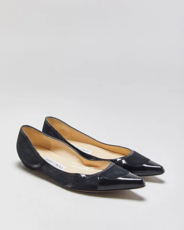 Jimmy Choo Patent & Suede Pointed Ballet Flats - UK3 made by Jimmy Choo