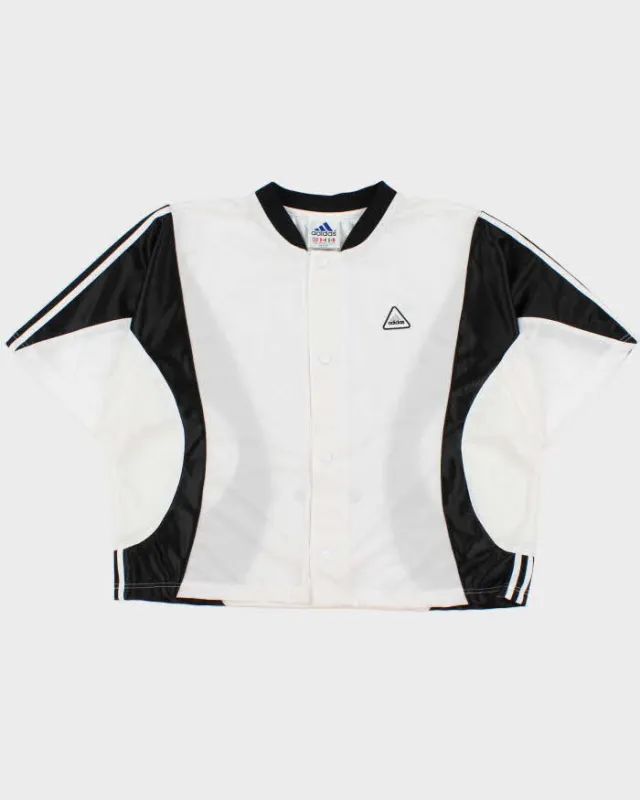 Vintage 1990s Adidas Short Sleeve Embroidered Boxy Basketball Warm-Up Jersey - L made by Adidas