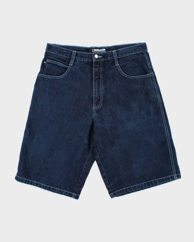Vintage 1990s Southpole Indigo Contrast Stitch Denim Baggy Fit Jean Shorts - W34 made by Rokit