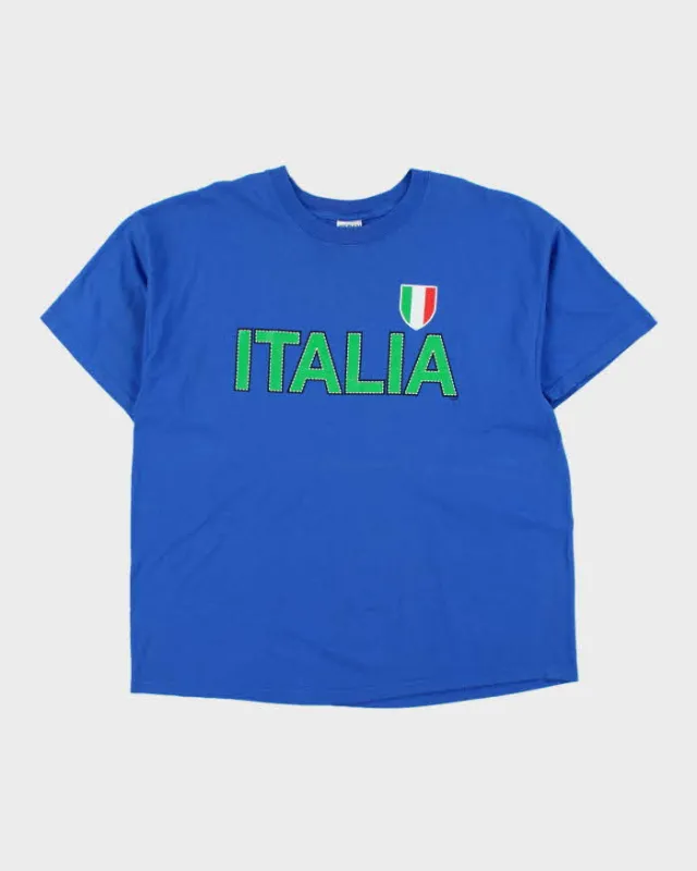 Vintage Y2K 00s Italia Football Heavyweight Gildan Crewneck T-Shirt - XL made by Rokit