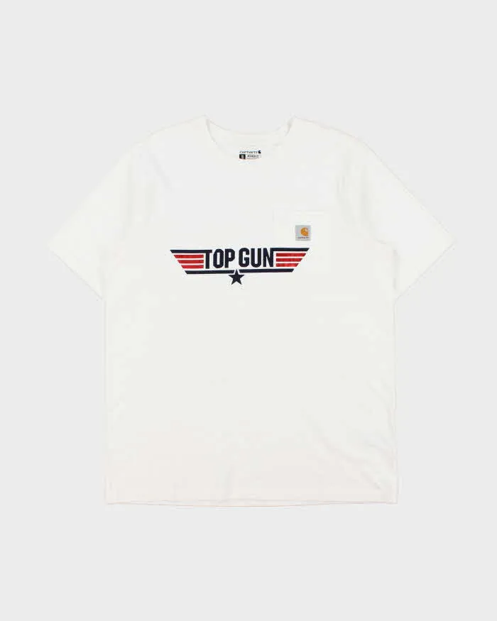 Vintage Carhartt x Top Gun Heavyweight Relaxed Fit Crewneck Pocket T-Shirt - L sold by Rokit