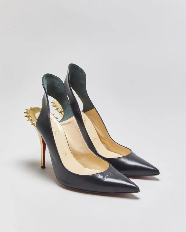 Christian Louboutin Survivita Spiked Leather Slingback 10 Pumps - UK8 made by Christian Louboutin