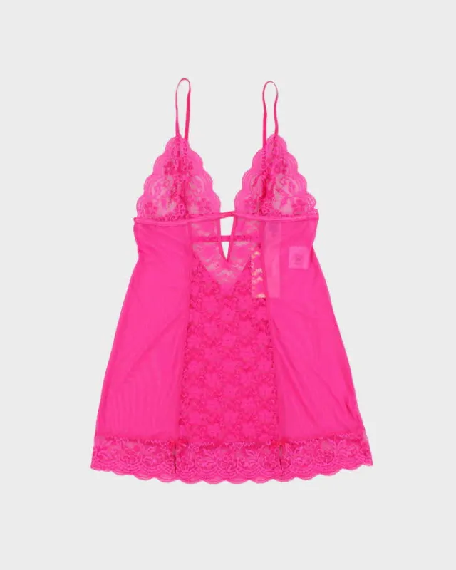 DSWT Y2k 2000s In Bloom Mesh & Lace Cut-out Detail Cami Top - S made by Rokit
