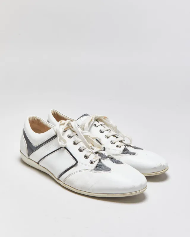 Versace Collection V900 Leather Lace-Up Low Profile Trainers - UK10 made by Versace