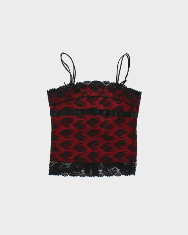 Vintage Y2k 2000s Sentiments Lace Backless Cami Top - M made by Rokit