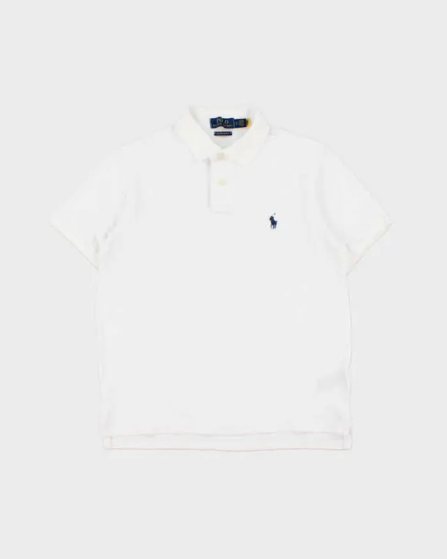 Vintage Polo Ralph Lauren White Custom Slim Fit Short Sleeve Polo Shirt - S made by Ralph Lauren