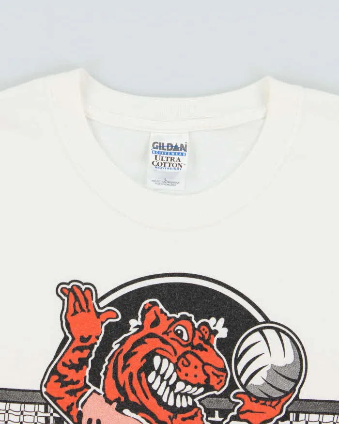 Vintage Y2K 00s Tiger Classic Basketball Gildan Ultra Heavyweight Crewneck T-Shirt - L sold by Rokit product image thumbnail 5