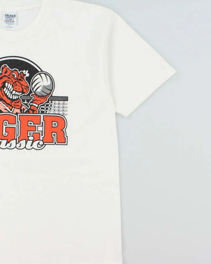 Vintage Y2K 00s Tiger Classic Basketball Gildan Ultra Heavyweight Crewneck T-Shirt - L sold by Rokit product image thumbnail 3
