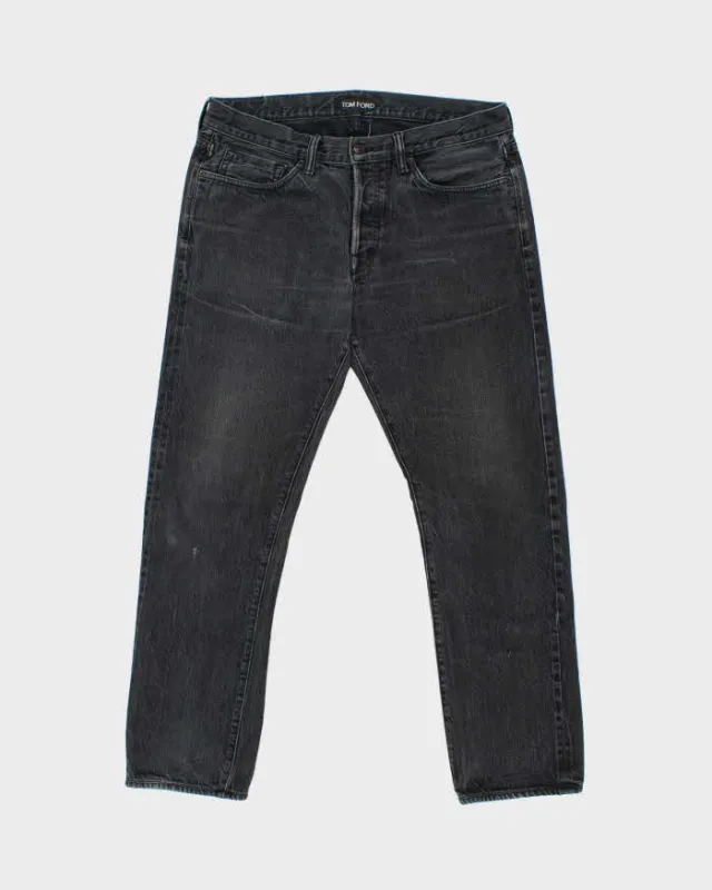 Tom Ford Black Made In USA Mid-Rise Straight Fit Selvedge Denim Jeans - W36 L30 made by Rokit