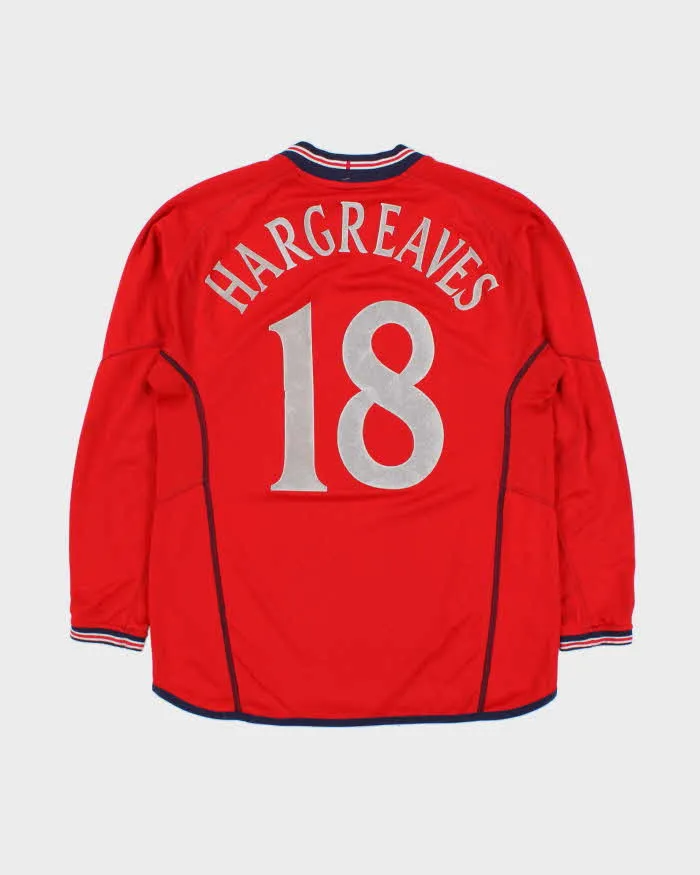 Vintage Umbro England Football 2004 Euros Hargreaves #18 Reversible Long Sleeve Away Shirt - S sold by Rokit product image thumbnail 2