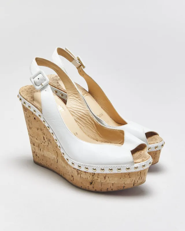 Christian Louboutin Monico Wedge Cork Sandals - UK4 made by Christian Louboutin